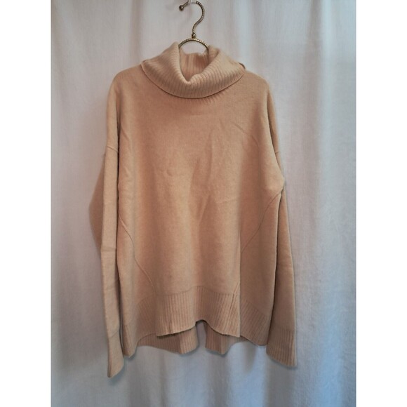 Brochu Walker Reverse Seam Long Sleeve Turtleneck Sweater Merino Angora Size L - Picture 1 of 12